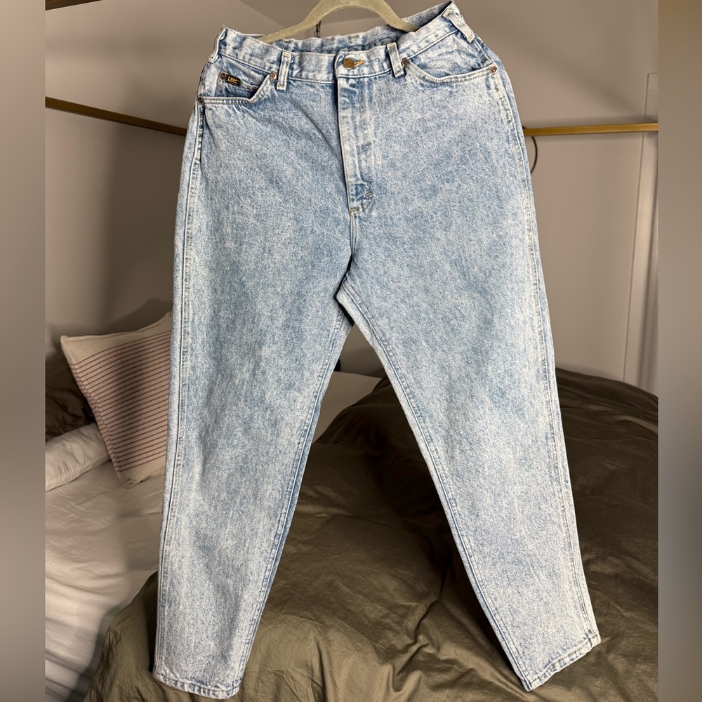 Vtg LEE Acid Wash Jeans Size 14 Medium High Rise Tapered Fit 80s/90s Y2K RARE
